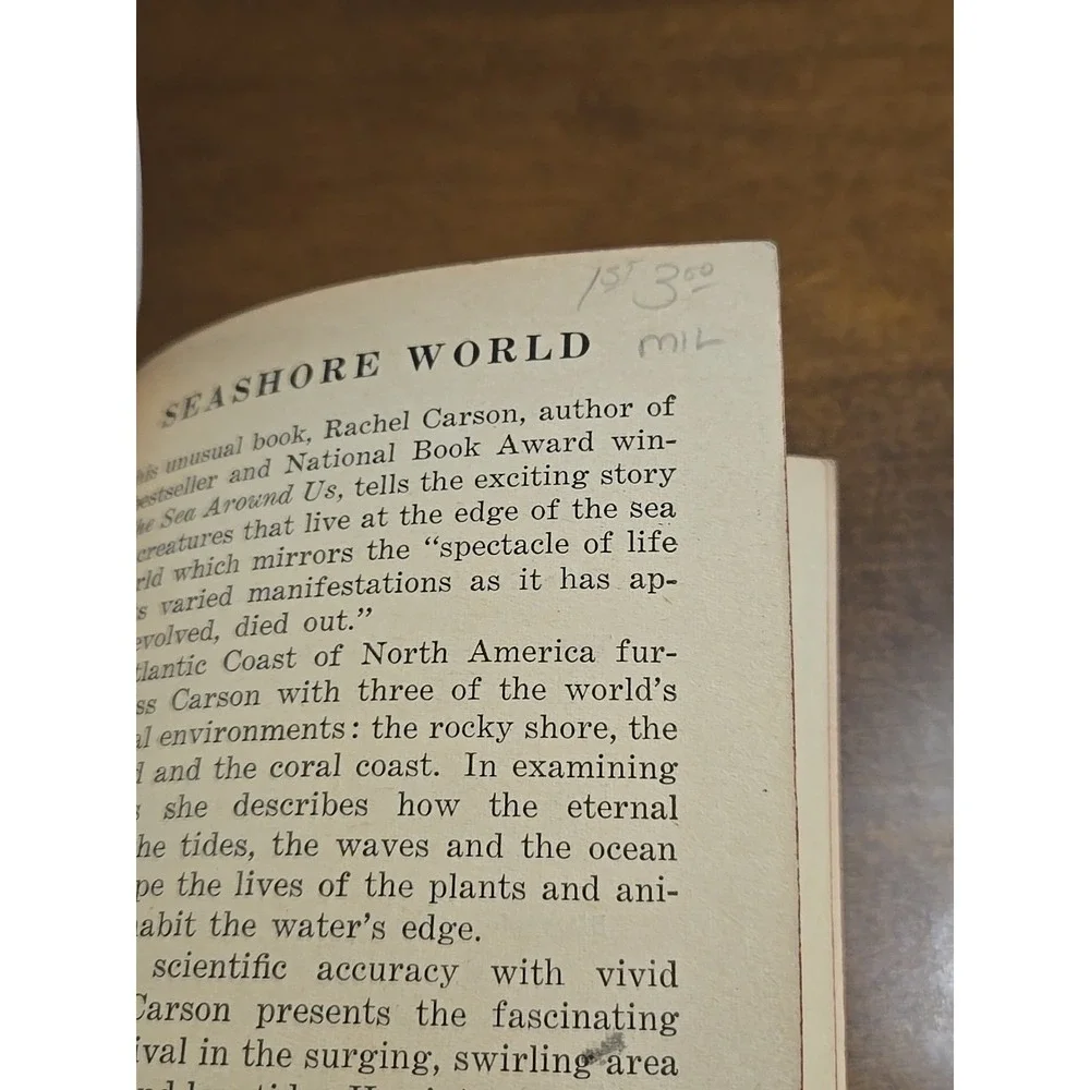 THE EDGE OF‎ THE SEA by RACHEL CARSON, MENTOR BOOK 1st Print 1959